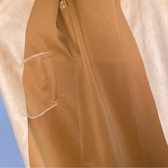 Forever 21 Tan Beige Faux Suede Duster Trench Coat Jacket Size Medium Business - Picture 7 of 7